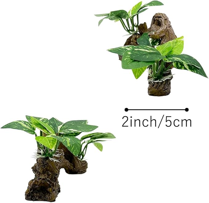 Fish Tank Decorations Aquarium Decor Ornaments Betta Silk Leaf pad Hammock Artifical Driftwood Cave Goldfish Bowl Accessories (Type-E)