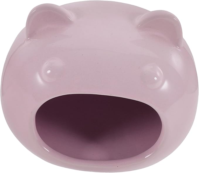 Ceramic Small Animal Hideout for Guinea Pigs Hedgehogs Hamsters Cooling Pet Supply Cute Comfortable Shelter in Large Light Purple