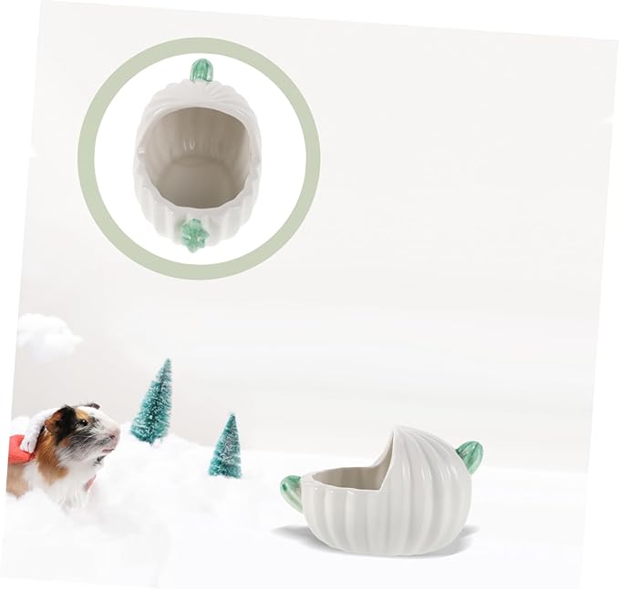 Toddmomy Pet Ceramic Bathtub Portable Sand Bath Ceramic Hamster Tub Hamster Sand Bath Small Animal Toilet Small Pet Supplies Chinchilla Dust Bath Bowl Hamster Bath Tub Ceramics White
