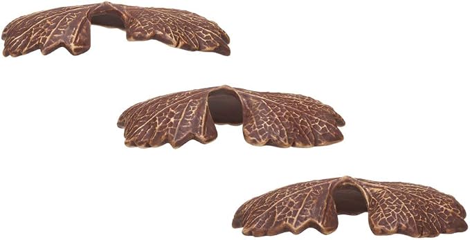 Aquarium Ceramic Decorations Cave Betta Stone Decor - Aquarium Fish Tank Hideway Decor for breeding Cichlids Plecos Betta Toys Hideout (Leaves)