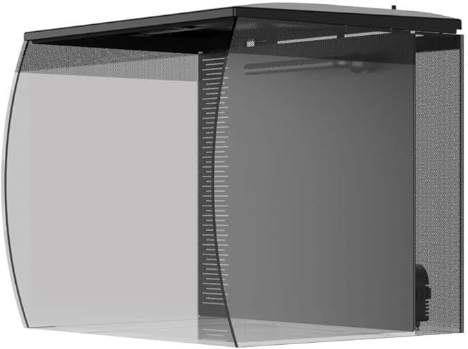 Fluval Flex 2.0 Aquarium Kit - Freshwater Fish Tank with Curved Glass - Includes 7500K LED Light, Lid and 3-Stage Filtration System (9 Gallon)