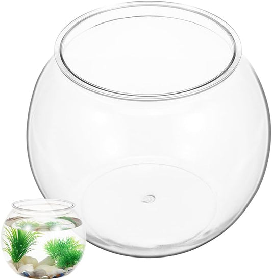 VOSAREA Mini Plastic Fish Bowl 3 Gallon Decorative Small Bubble Bowl, Unbreakable Aquarium Fish Tank for Party Centerpiece Decorations