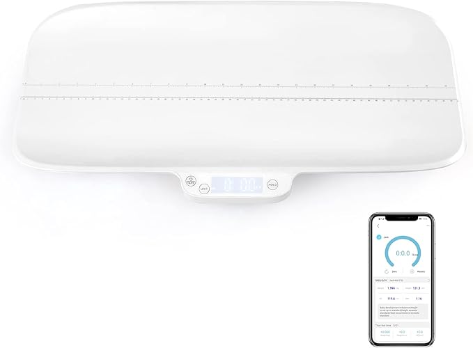 HONEY JOY Baby Scale, Pet Scale, 66lb Digital Infant Scale with Hold Function, Weight and Height Track, Multi-Function Toddler Scale, Accurate Baby Weighing Scale for Newborn&Cat&Dog, kg/lb/oz