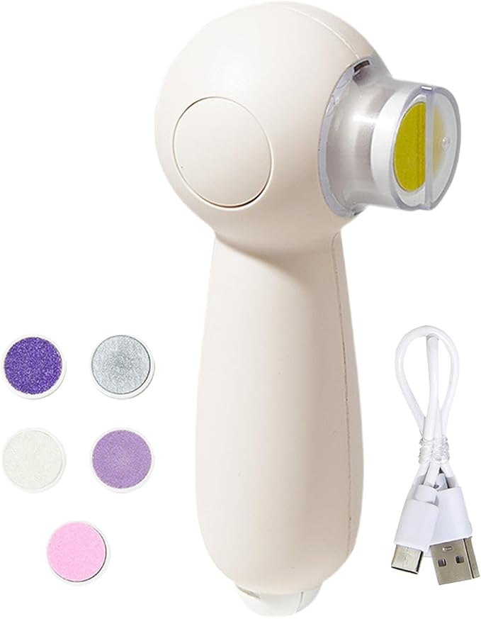 Bird Nail Grinder, Electric Parrot Beak Trimmer, 6 Grinding Heads Tool, 5.12x3.15x1.97 Inches Low Noise Rotary File, 1 Set White Usb Rechargeable, Bird Care for Cockatiel Hamster Small Pet Grooming