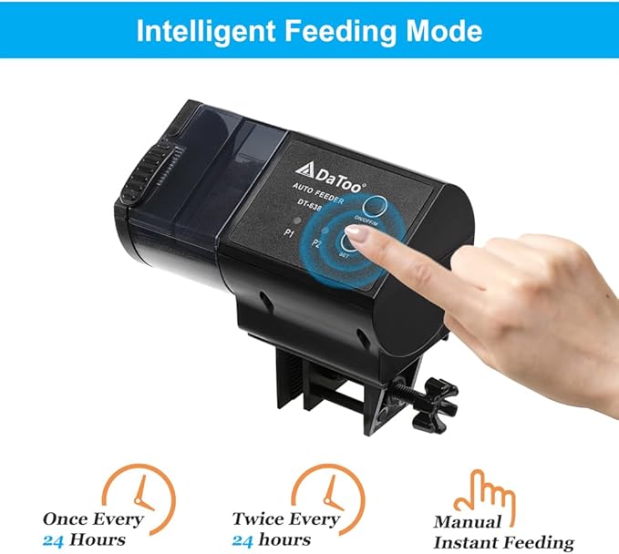DaToo Aquarium Automatic Fish Feeder for Small Tank Auto Fish Food Dispenser Timer Vacation Betta Feeder with Moisture-Proof Air Hole