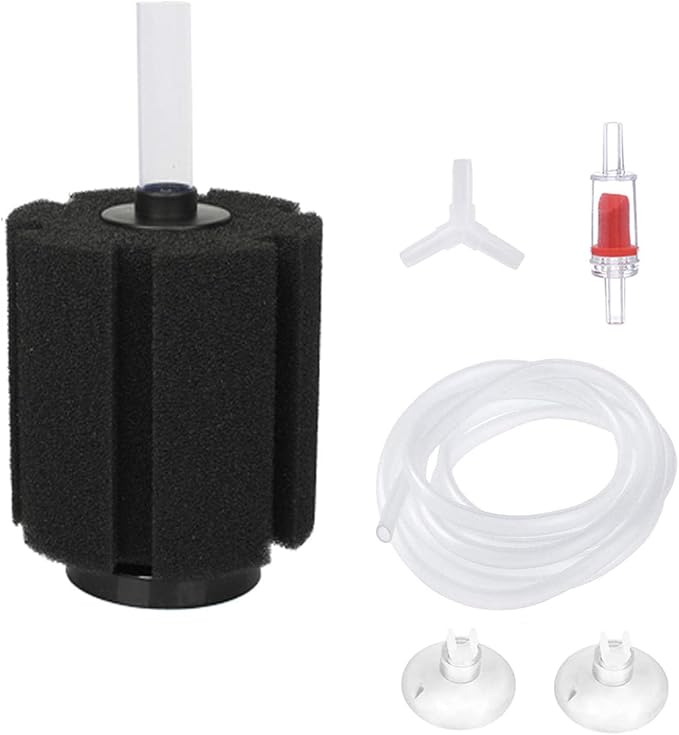 ALEGI Aquarium Bio Sponge Filter Kit with Air Tubing, Suction Cups, Check Valves for 55 Gallon Breeding Fry Betta Shrimp Fish Tank
