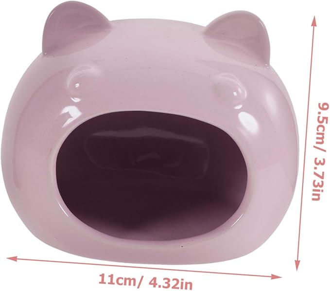 BESPORTBLE Small PET Hideout Ceramic House Cozy Bed for Hamsters Gerbils and Small Animals Comfortable Hideaway Shelter Fleece Bedding