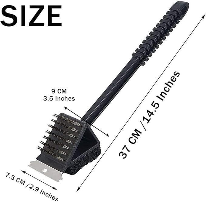 Ouliget 3-in-1 Bird Cage Cleaning Brush,Multi-Function Brush Poop Remover Shovel Cleaning Brush Tools,Pet Cages Accessories Scraper and Scrub Pad in One Tool