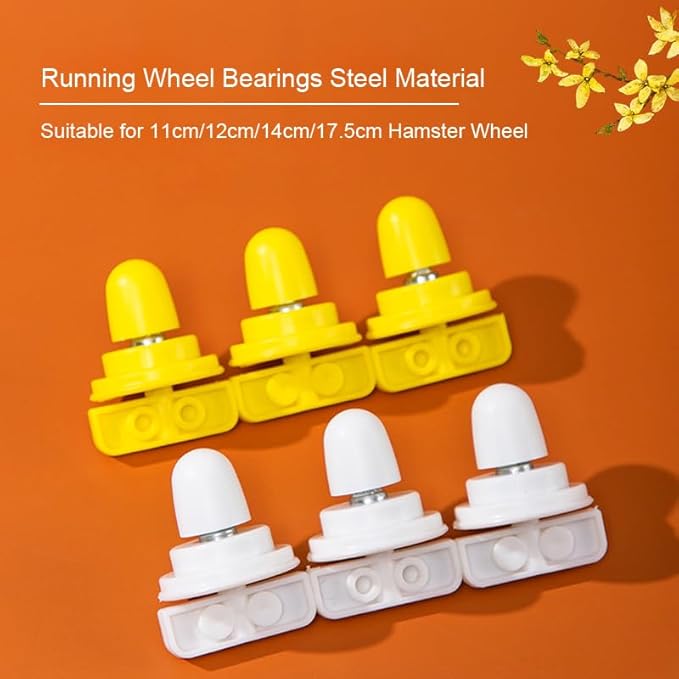 2 Pack Hamster Wheel Bearing Replacement with Tightening Knob Spinning Mechanism Axle Mount for Silent Runner Silent Hamster Exercise Wheels Chinchilla Syria Hamsters Silent Spinner Wheel