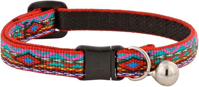 Breakaway Cat Collar with Bell by Lupine 1/2" Wide El Paso Design adjusts 8-12"