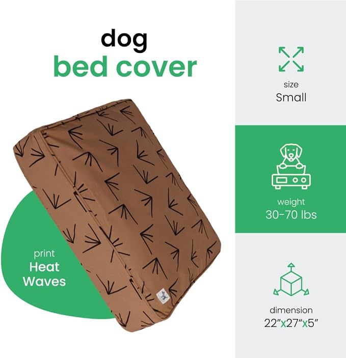 Molly Mutt Medium to Large Duvet Cover, Heat Waves, Brown with Black Accents, 22"x27"x5"