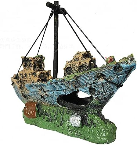 Ulalaza Aquarium Decorations Landscaping Tree Stump Hole Rock Cave Hideouts Stone Fish Tank Resin Driftwood Painted with Realistic Details Over House Supplies Castle Accessories
