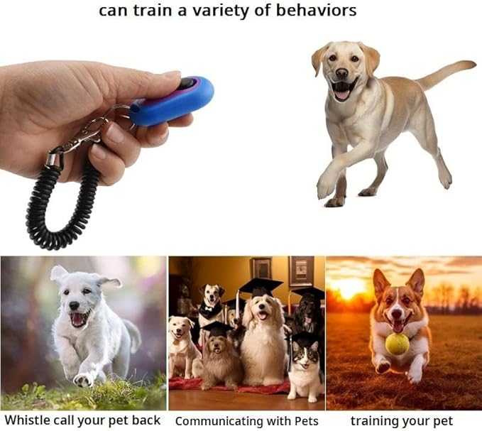 Ruconla Pet Training Clicker with 6 Pack for Dogs/Cats/Horses/Birds or Other Animals - Clickers with Strap for Training