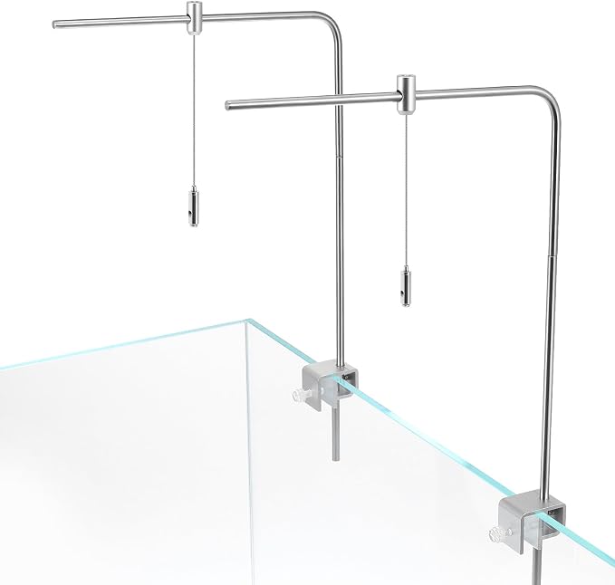 Adjustable Aquarium Light Bracket Mount - Fish Tank Light Holder Aluminum Alloy Aquatic Plant Lighting Holder for Freshwater & Saltwater Aquariums, Silver, 15.74 X 9.84 Inches