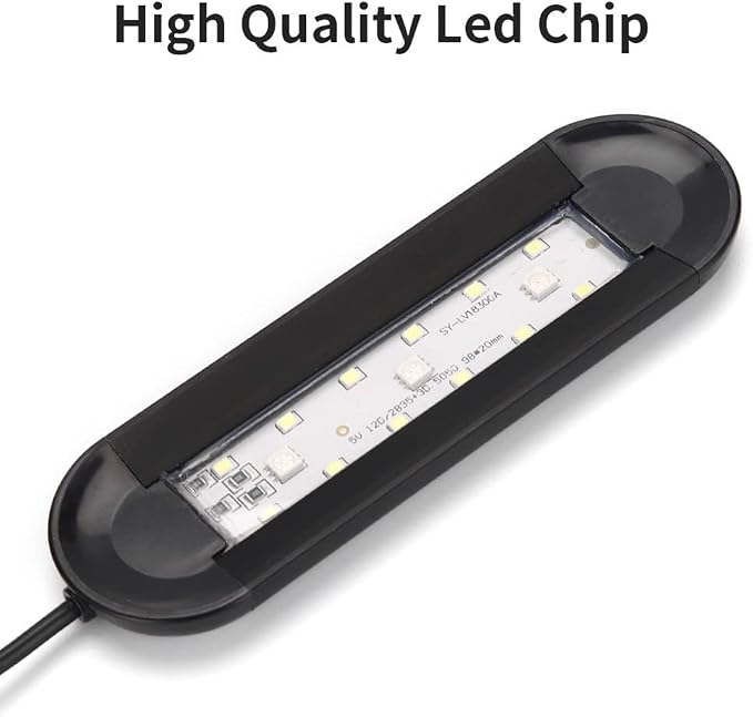 Clip On Aquarium Lights, Aquarium Led Clip Light for Fish Tank Freshwater Fish Tank Light Adjustable Timer Brightness for Planted Tank