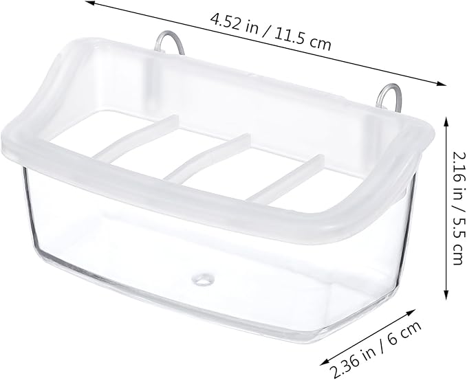 Veemoon 2pcs Splash Hanging Plastic Bird Cage Feeder No Mess Bird Cage Feeder Small Pet Parrot Feed Bowl Parrot Food Feeding Storage Container for Pet Parakeets, Cockatiels, Finches (4.5 * 2.3inch)