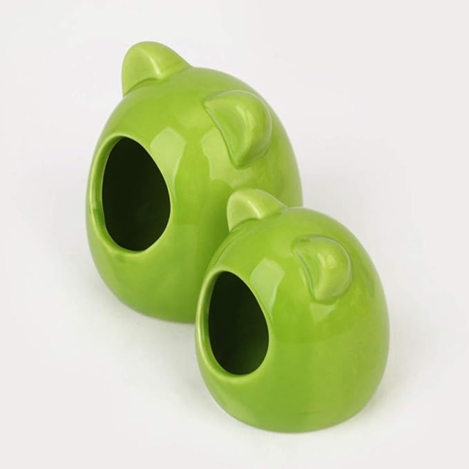 Small Animal House, Ceramic Hamster Bedding Hideout Nest, Critter Bath for Chinchilla Hamster Rat Gerbils (Random Color)