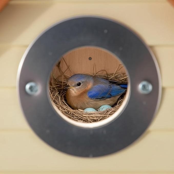 3pk Bluebird Bird Houses for Outside Clearance - Bird House for Wall Mounting - Tree Swallow Nest Box with Stainless Steel Predator Guard - Cedar Shingles Roof UV Painting - 10 Years Outdoor