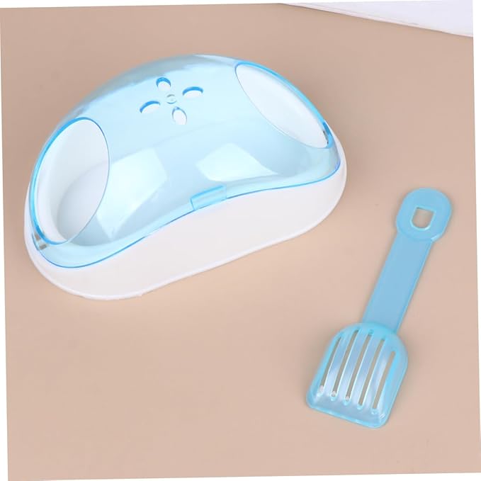 BESPORTBLE Bathroom Scoop for Chinchilla Dust Bath Pet Room Set Hamster Bath House with Portable Container Easy for Small Pets Random Color