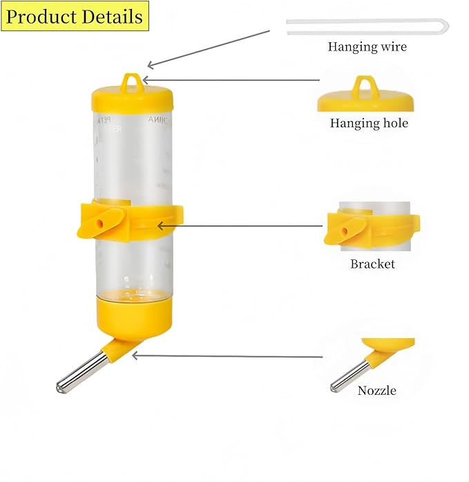 3 PCS 8.45 oz Hamster Water Bottles, No Drip Hanging Small Animal Drinking Bottles,Cage Water Bottles for Hedgehog/Squirrel/Hamster/Gerbil/Guinea Pig/Rabbit