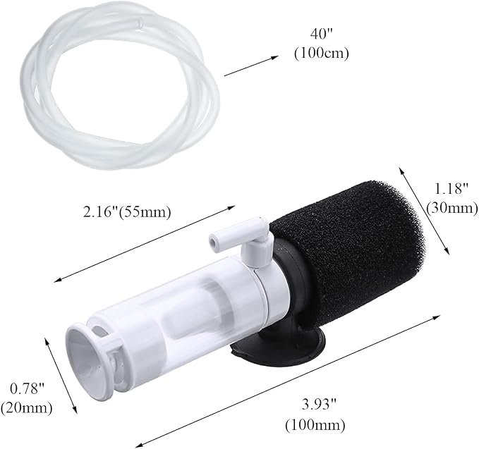 HIERYAN Mini Filter, Mini Aquarium Single Sponge Quiet Filter 1-10 Gallon | 3-in-1 Filtration Ultra Quiet for Small Fish Tank
