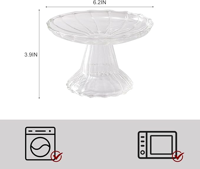 Elevated Cat Bowls Whisker Friendly. Raised Glass Whisker Fatigue Cat Bowl for Indoor Cats Protect The Spine and Prevent Vomiting.