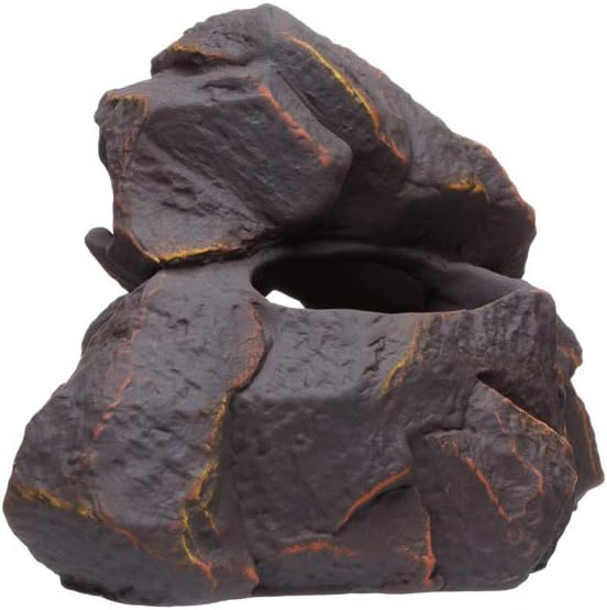 Aquarium Ceramic Decorations Cave Betta Stone Decor - Aquarium Fish Tank Hideway Decor for breeding Cichlids Plecos Betta Toys Hideout (Magma Rock)