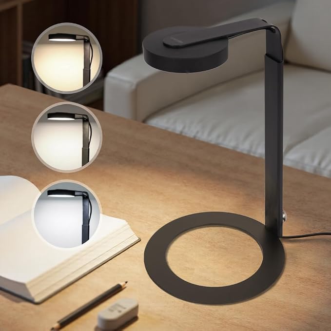 LED Desk Lamp with Magnetic Head – 3 Modes & USB Timer, Stepless Dimming, Full Spectrum Light for Terrariums, Plants, Bonsai, or Minimalist Ambient Lighting for Bedroom, Office, Workspace