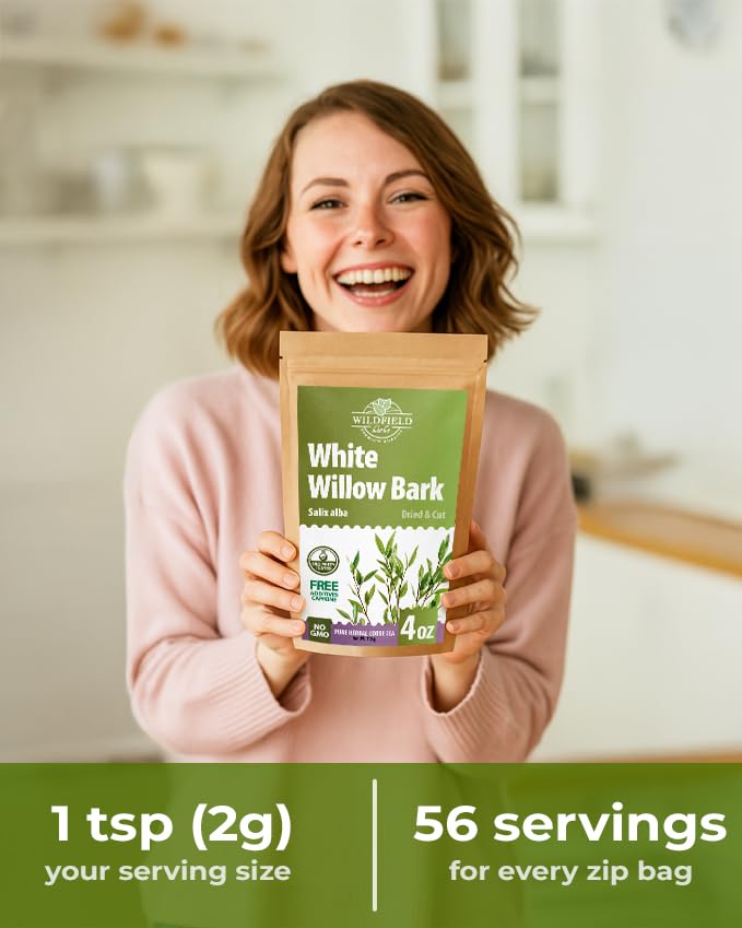 4 oz. White Willow Bark Tea Herbal (Salix Alba) - 113g White Willow Bark Herb Tea Corteza De Sauce