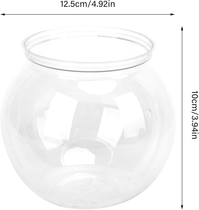 Mini Aquarium 1.5 Gallon Transparent Plastic Desktop Bookshelf Size 6 Inch Diameter for Betta Fish Lovers Clear Compact Avoiding Overcrowding in Apartments