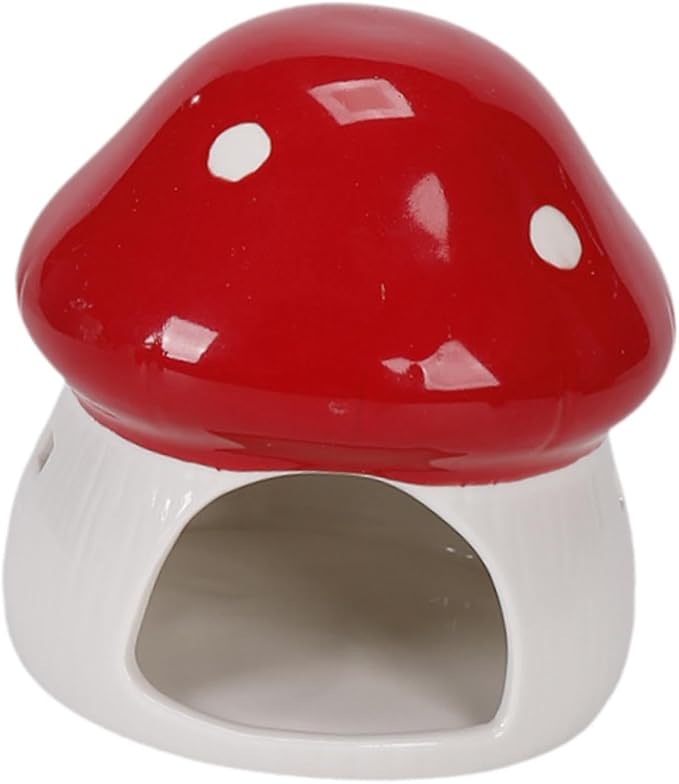 Ceramic Hamster House Guinea Pig Hideout Outdoor Creative Sturdy Habitat Hideaway House for Rats Chipmunk Squirrels, Red