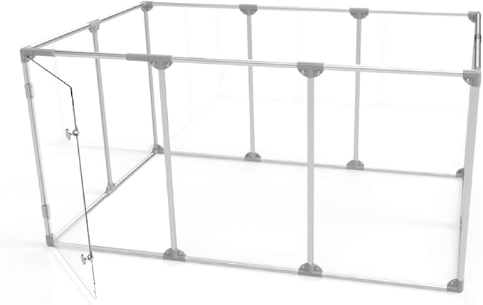 Clearly Loved Pets 36" Tall Large Lucidium Pet Pen, Silver