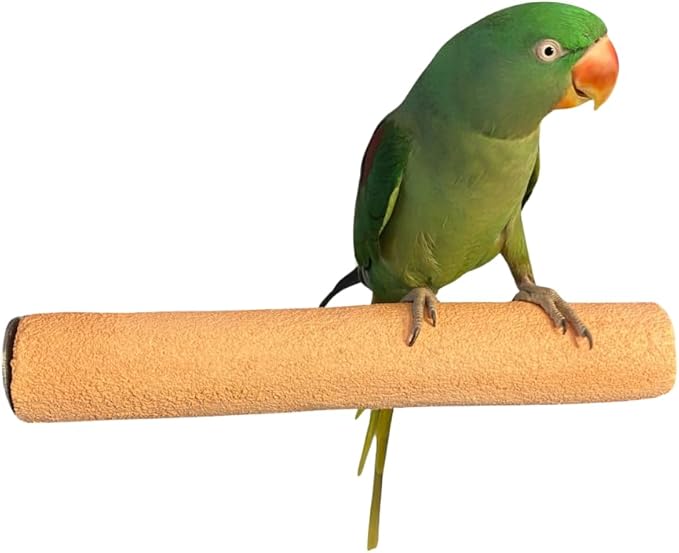 Polly's Pastels Nail Trimming & Beak Conditioning Safety Perch for Cockatiels, Cockatoos, Macaws, Parakeets, Budgies, Parrots and All Other Birds (Coral, X-Large Long-2" Dia. x 14" Long)