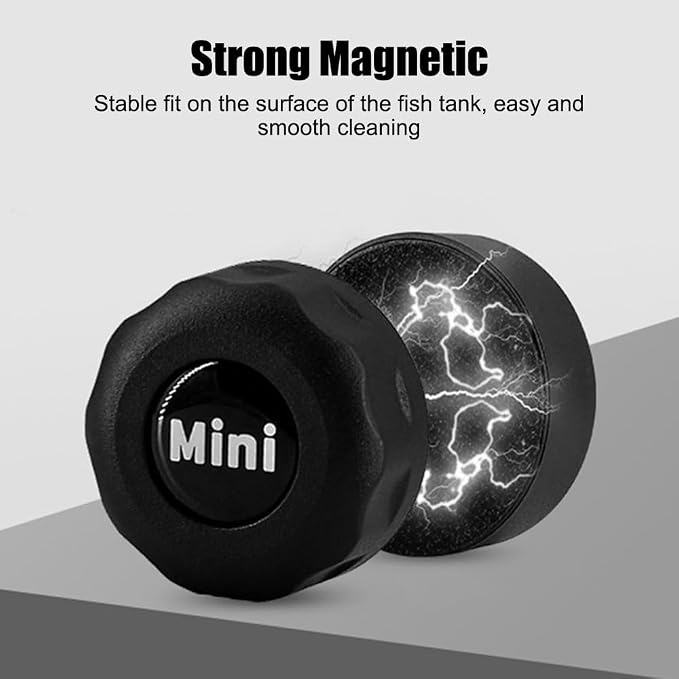 MiOYOOW Aquarium Magnetic Cleaner, Mini Fish Tank Clean Brush Super Magnet Algae Scrubber for Glass Thickness Up to 10mm