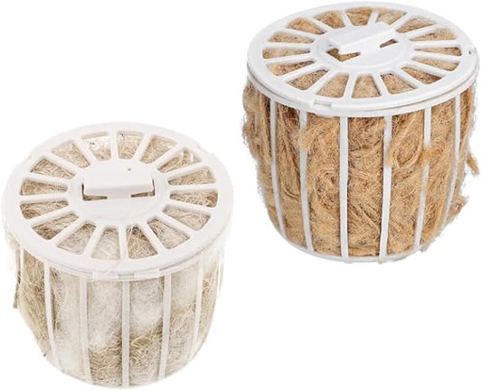 Yardwe 2 Sets Natural Jute Bird Nesting Material for Parakeet Canary Finch Soft Comfortable Bedding 2.87X2.87X2.55 Inches