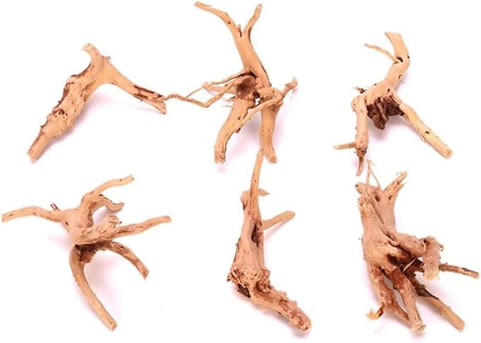 Natural Aquarium Driftwood Branches Wood Aquarium Trunk Driftwood Tree Fish Tank Log Decoration Plant Stump, Aquarium Décor Thematic Ornaments Assorted Size Pet Supplies (8-10cm)