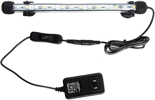 11.5 inches LED Aquarium Light, 6W Fish Tank Light Underwater Light Submersible Crystal Glass Lights, 9.2ft/2.8m Long Wire Length, White