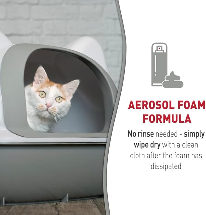 Nature’s Miracle Litter Box Cleaner Foam, Enzymatic Formula, 17.5 oz, Pack of 4