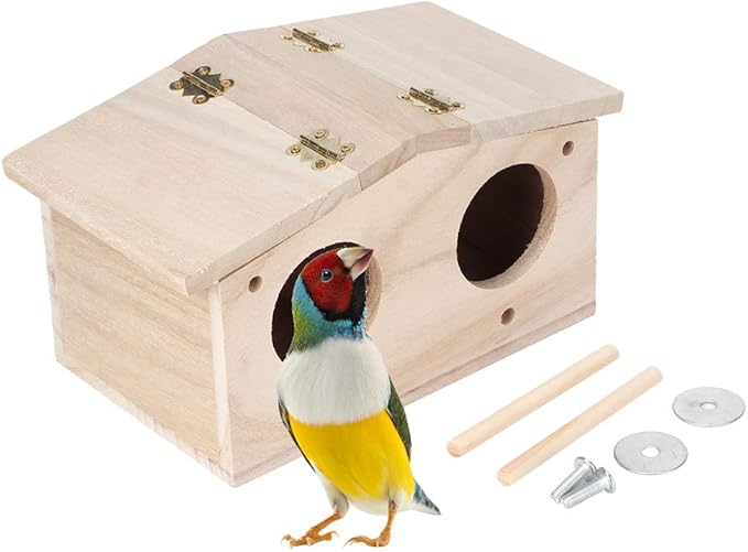 Wooden Pet Bird Nests House Breeding Box Cage Birdhouse Accessories for Parrots Swallows