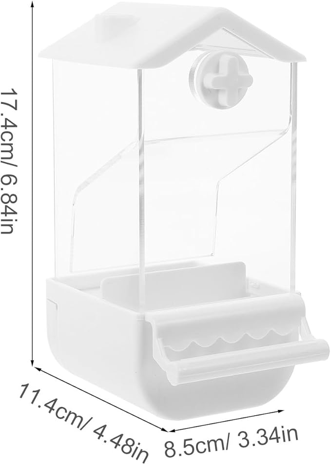 MERRYHAPY No Mess Automatic Bird Feeder with Large Capacity Plastic Parrot Food Dispenser for Outdoor Use, Window Mount Pigeon Feeder Suitable for Wild Birds and Pet Parrots