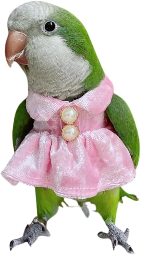 Bird Costume Bird Diaper Flight Suit Parrot Velvet Fleece Skirt Clothes Cosplay Photo Prop for Conure Lovebird Parakeet Cockatiel Macaw Small Animals Apparel (Pink,XX-Large)