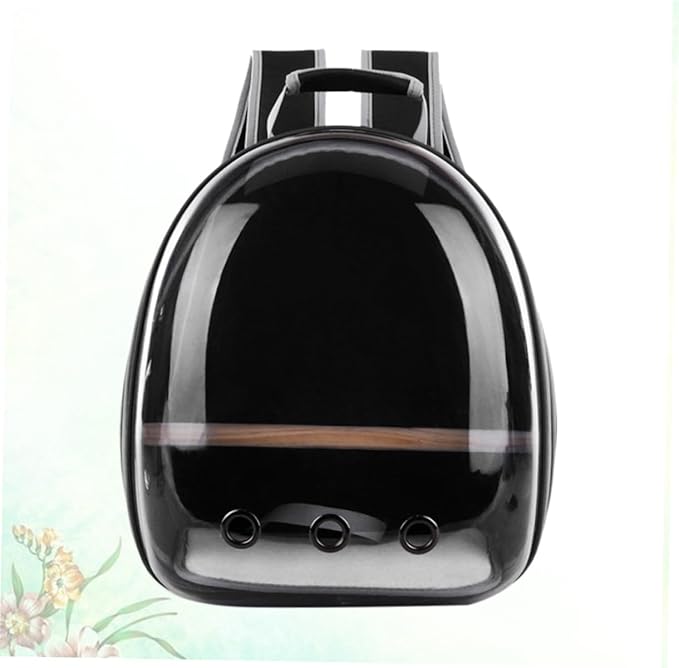 Totority Portable Parrot Backpack Carrier Wooden Bar Breathable for Outdoor Travel Lightweight and Comfortable Pet Backpack Black