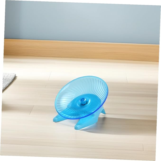 Toddmomy Silent Hamster Flying Saucer Exercise Wheel with Non-Slip Stand, Whisper-Quiet Spinning for Small Pets Including Gerbils, Hedgehogs, and Hamsters, Light Blue
