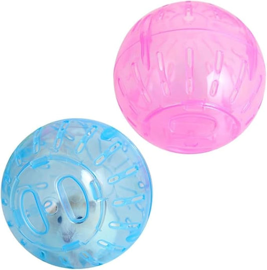 2Pcs Hamster Balls Dwarf Hamster Exercise Balls Running Wheel Gerbil Toys, Small Animals, Small Pet Supplies(Blue and Pink)
