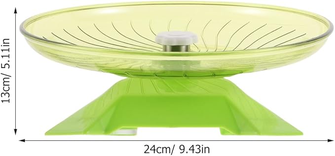 BESTonZON Hamster Flying Saucer Wheel 24cm Silent Dual-Bearing Running Wheel for Small Animals Gerbils Mice Exercise in Matcha Green