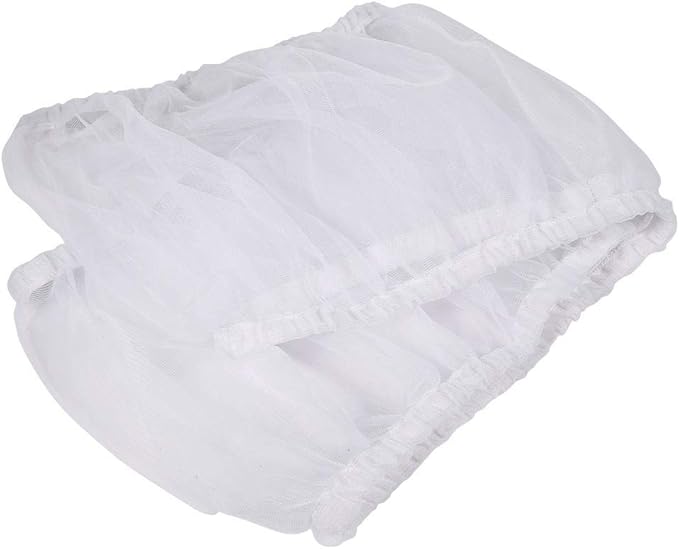 Hakeeta Bird Cage Skirt, Mesh Bird Seed Catcher, Birds Cage Airy Net Cover, Soft Nylon Ventilated Skirt Traps Cage Basket Seed Guard Parrot with Adjustable Drawstring.(Large Size-XL(White)