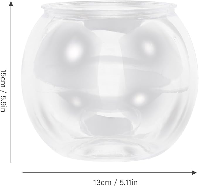 VICASKY Fish Bowl Goldfish Tank Round Bowls Large Small - Transparent Aquarium Terrarium Hydroponic Planter for Centerpieces Decor Desktop Fishbowl Unbreakable Transparent Pet Round Fish Tank Decor