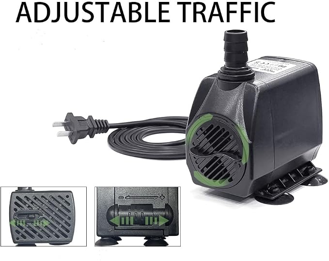 400GPH 25W Submersible Fountain Pump for Aquarium,Fountain & Pond | Ultra quiet, high lift, fully indoor & outdoor water pump waterproof submersible pump equipped with adjustable flow control.