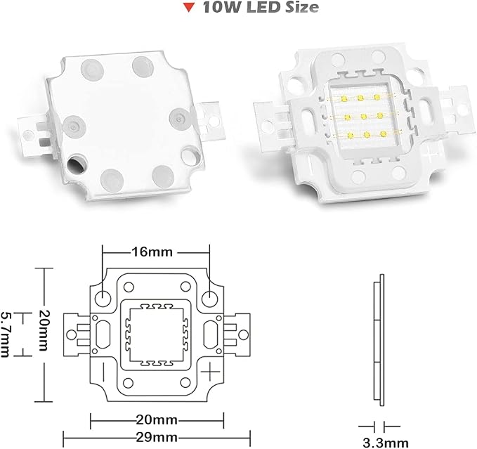 CHANZON High Power Led Chip 10W Green | (900mA / DC 9V - 11V / 10 Watt) Super Bright Intensity SMD COB Light Emitter Components Diode Bulb Lamp Beads DIY Lighting
