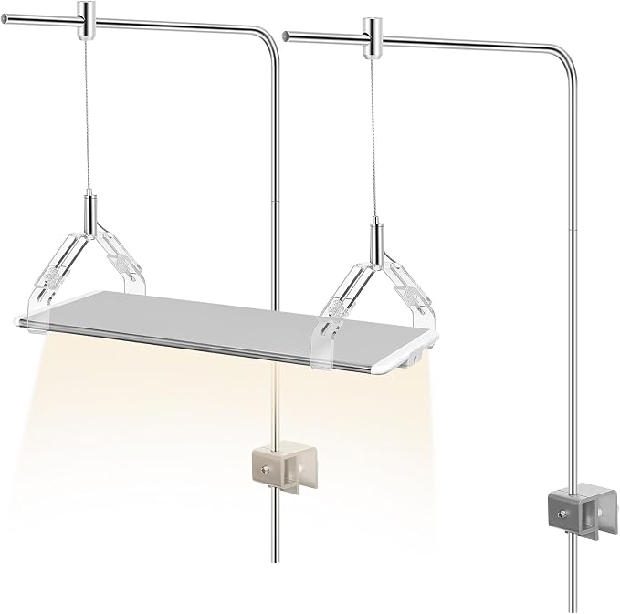 BESPORTBLE 2Pcs Aluminum Alloy Aquarium Light Stand - Adjustable Fish Tank Mount for 10 Gallon Tanks, Professional Plant Light Holder & Reptile Lamp Stand, Clip on Fish Lamp Bracket
